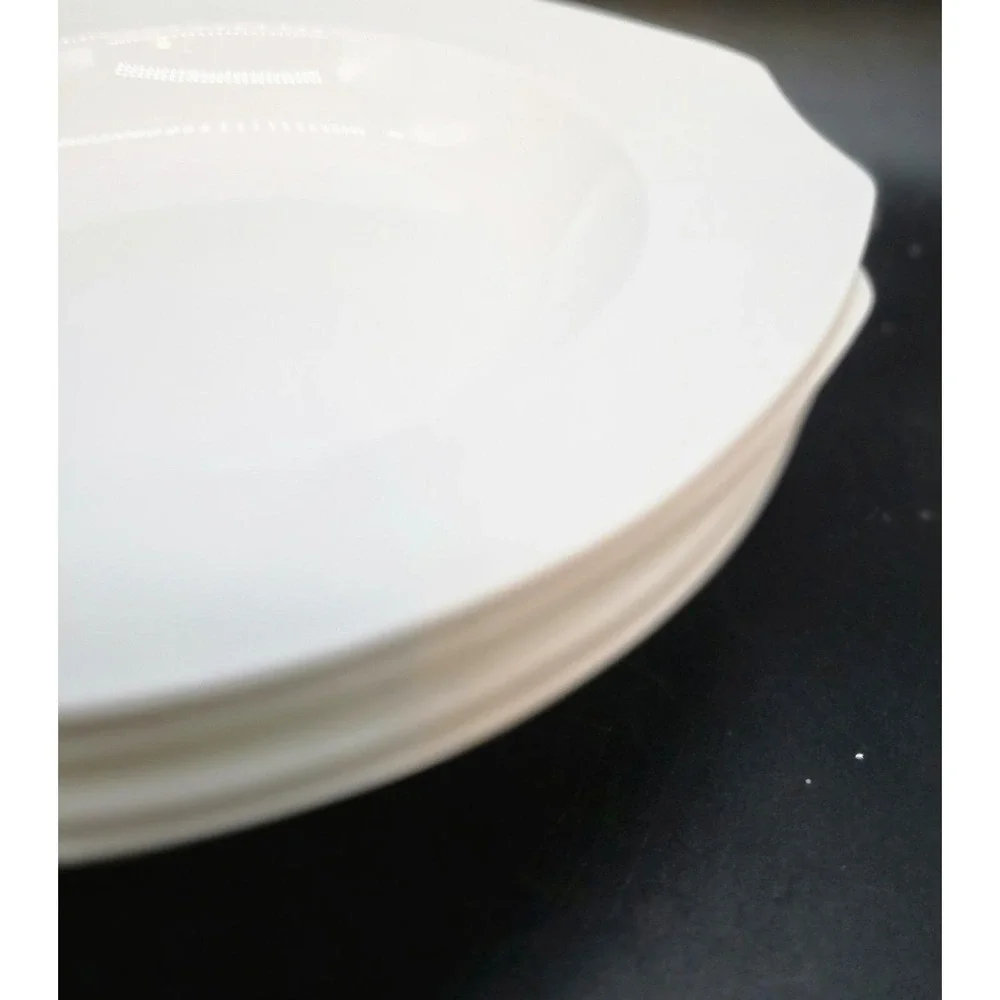 Set/4 Vintage White Villeroy & Boch Alba Rimmed Soup Bowl  9